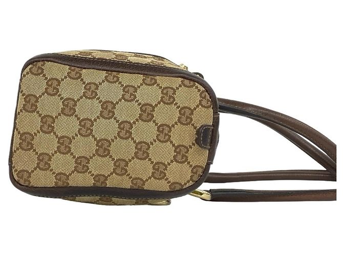 Borsa Boston Gucci in tela e pelle marrone - vista 6