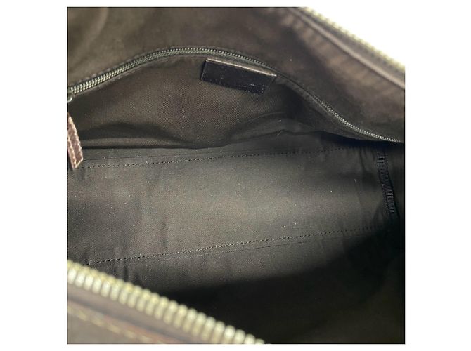 Borsa Boston Gucci in tela e pelle marrone - vista 9