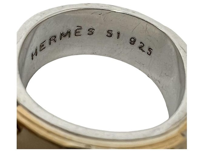 Hermès HERMES Vintage Kelly Ring Argento D'oro - vista 3