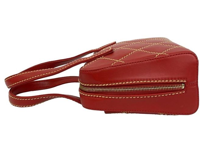 Borsa Mini Tote Chanel Coco Mark Wild Stitch in pelle Rosso - vista 5