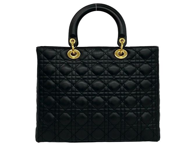 Borsa Tote Mini Lady Cannage Christian Dior Nero - vista 3