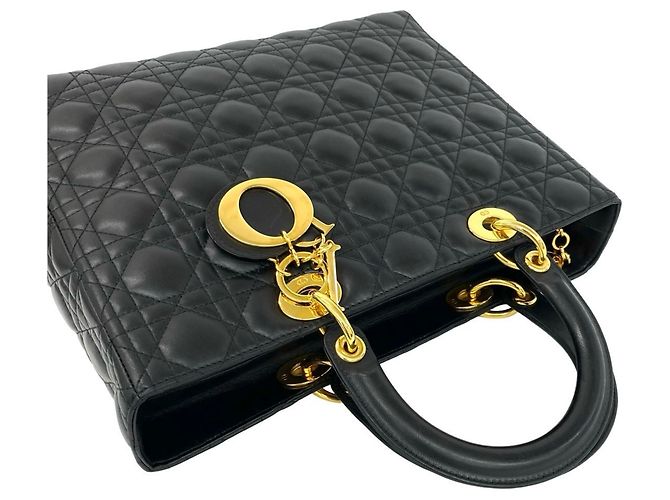 Borsa Tote Mini Lady Cannage Christian Dior Nero - vista 4