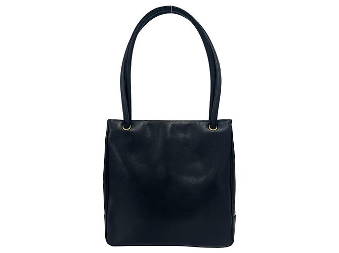 Timeless Borsa Tote Chanel Vintage Coco Mark Nero - vista 3