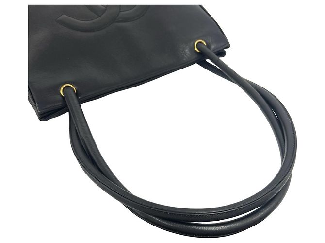 Timeless Borsa Tote Chanel Vintage Coco Mark Nero - vista 4