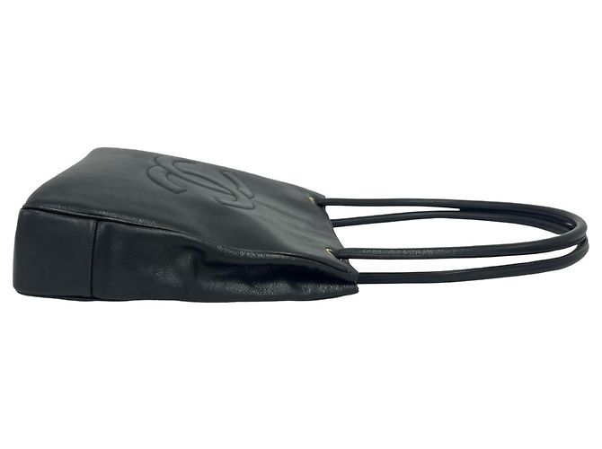 Timeless Borsa Tote Chanel Vintage Coco Mark Nero - vista 6