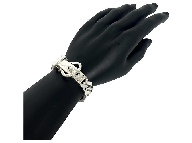 Hermès HERMES Vintage Boucles Sellier MM Bracelet Silvery - view 2