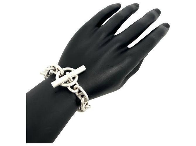 Hermès Bracciale Hermes Vintage Chaine d'Ancre GM Argento - vista 2