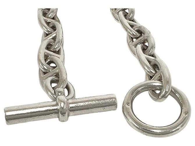 Hermès Bracciale Hermes Vintage Chaine d'Ancre GM Argento - vista 4