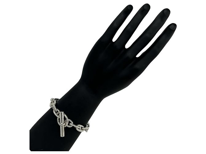 Hermès Bracciale Hermes Chaine d'Ancre MM 16-Link in Argento - vista 2