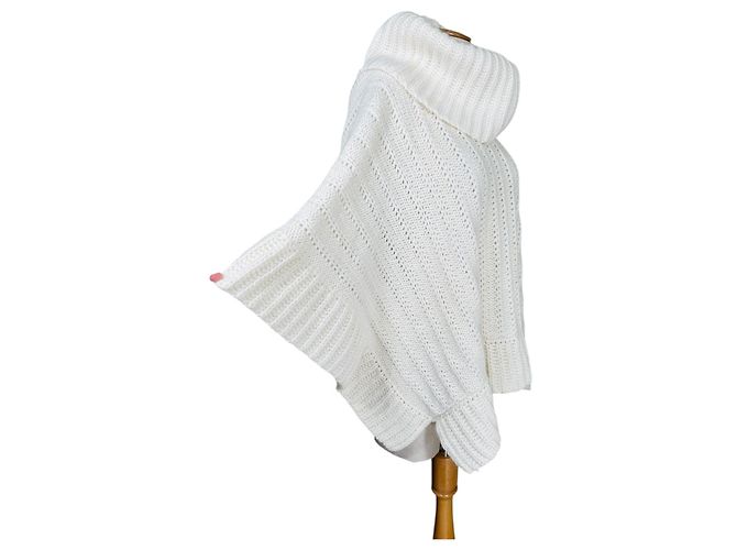 Autre Marque Strick-Poncho in Creme aus der Ancora Collection Roh - Ansicht 2