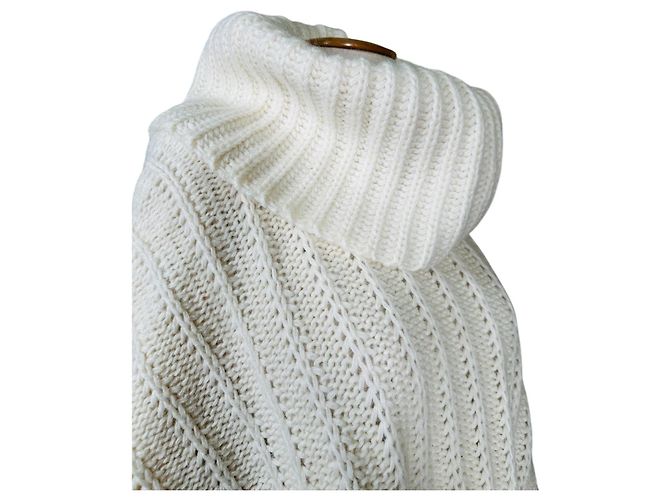 Autre Marque Strick-Poncho in Creme aus der Ancora Collection Roh - Ansicht 4