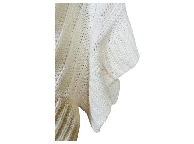 Autre Marque Strick-Poncho in Creme aus der Ancora Collection Roh - Ansicht 5