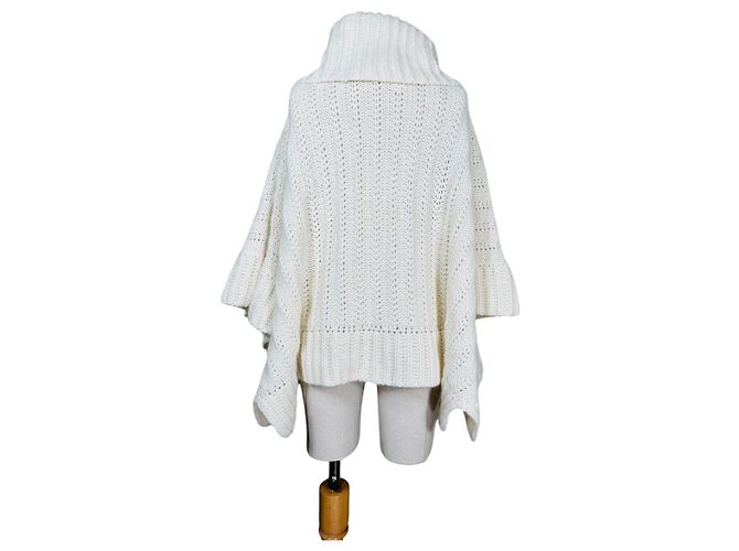 Autre Marque Strick-Poncho in Creme aus der Ancora Collection Roh - Ansicht 6