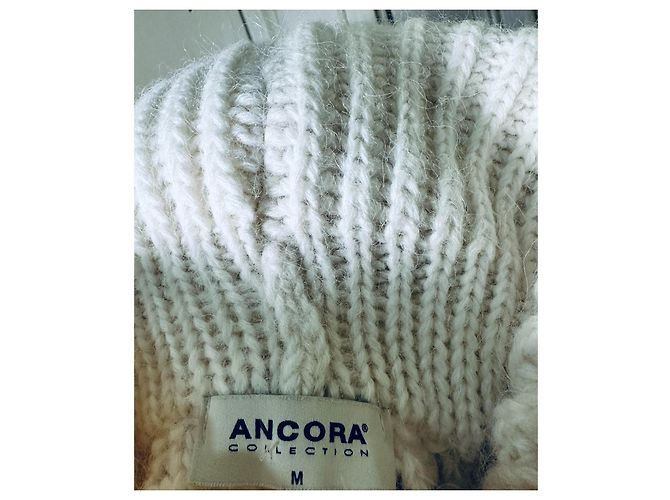 Autre Marque Strick-Poncho in Creme aus der Ancora Collection Roh - Ansicht 7