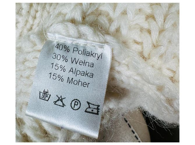 Autre Marque Strick-Poncho in Creme aus der Ancora Collection Roh - Ansicht 8