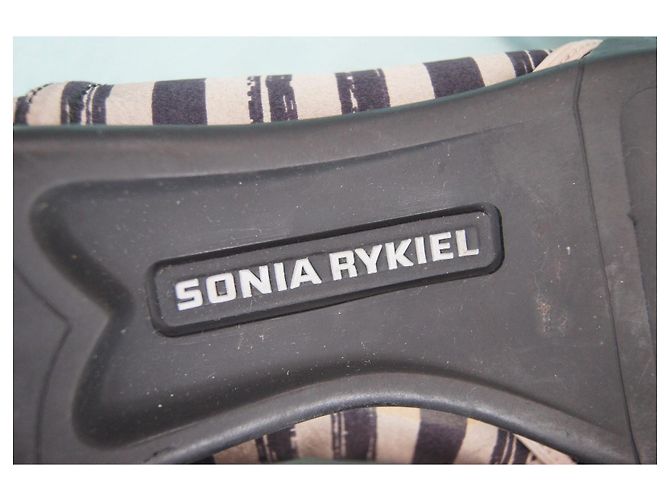 Sonia Rykiel Sneakers in tela e camoscio a righe Nero Multicolore Beige - vista 9