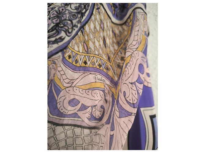 Emilio Pucci gemustertes Maxikleid Schwarz Pink Weiß Blau Beige Grau Lila Gelb - Ansicht 11