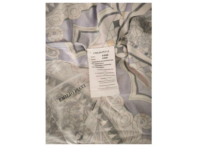 Emilio Pucci gemustertes Maxikleid Schwarz Pink Weiß Blau Beige Grau Lila Gelb - Ansicht 12
