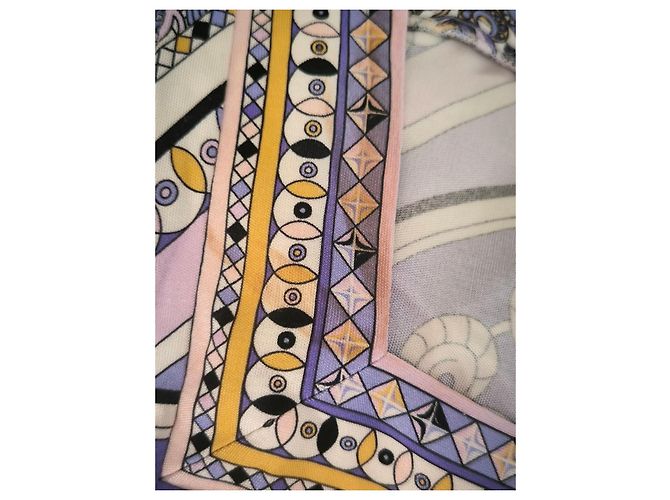 Emilio Pucci gemustertes Maxikleid Schwarz Pink Weiß Blau Beige Grau Lila Gelb - Ansicht 14