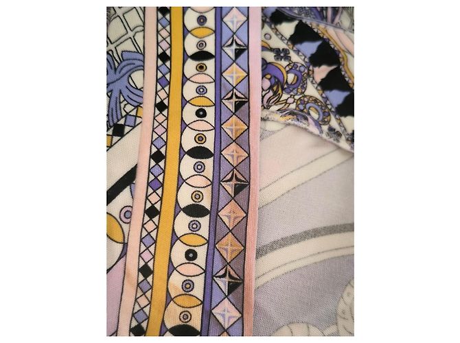 Emilio Pucci gemustertes Maxikleid Schwarz Pink Weiß Blau Beige Grau Lila Gelb - Ansicht 15