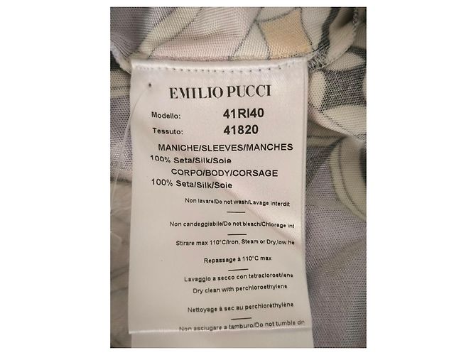 Emilio Pucci gemustertes Maxikleid Schwarz Pink Weiß Blau Beige Grau Lila Gelb - Ansicht 17