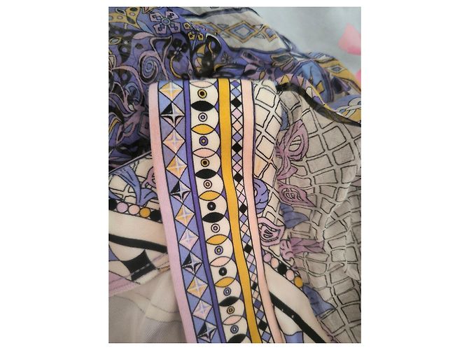 Emilio Pucci gemustertes Maxikleid Schwarz Pink Weiß Blau Beige Grau Lila Gelb - Ansicht 18