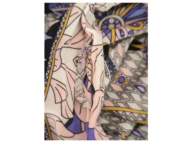 Emilio Pucci gemustertes Maxikleid Schwarz Pink Weiß Blau Beige Grau Lila Gelb - Ansicht 19