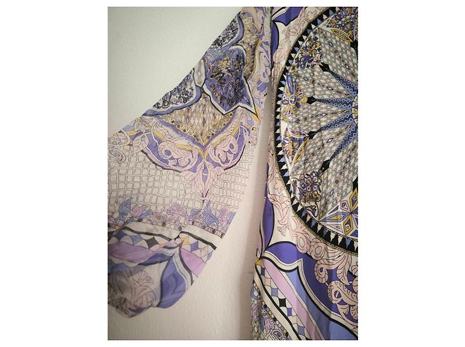Emilio Pucci gemustertes Maxikleid Schwarz Pink Weiß Blau Beige Grau Lila Gelb - Ansicht 4