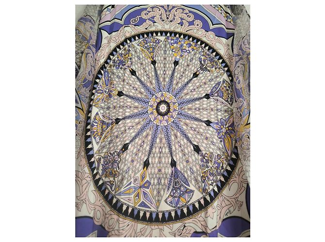 Emilio Pucci gemustertes Maxikleid Schwarz Pink Weiß Blau Beige Grau Lila Gelb - Ansicht 7