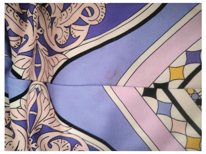 Emilio Pucci gemustertes Maxikleid Schwarz Pink Weiß Blau Beige Grau Lila Gelb - Ansicht 9