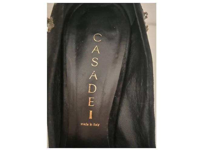Décolleté Casadei neri con strass Nero - vista 13