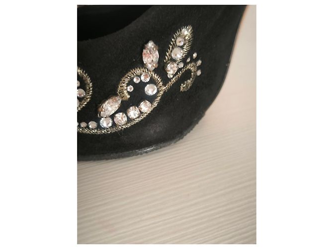 Décolleté Casadei neri con strass Nero - vista 16
