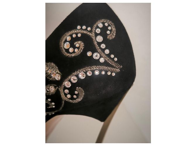 Décolleté Casadei neri con strass Nero - vista 8