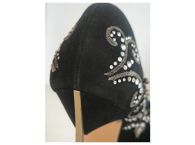 Décolleté Casadei neri con strass Nero - vista 9