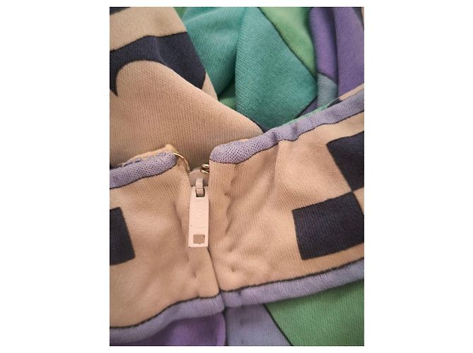 Vintage Emilio Pucci Seidenkleid Weiß Blau Beige Grün Lila - Ansicht 10