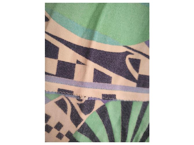 Vintage Emilio Pucci Seidenkleid Weiß Blau Beige Grün Lila - Ansicht 19