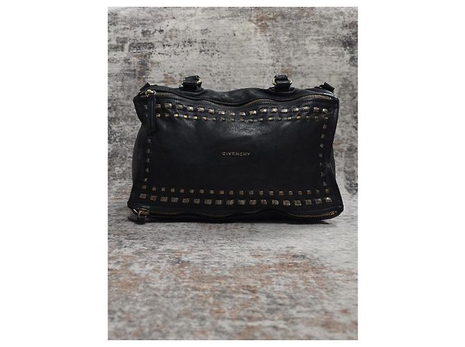 borsa Givenchy Pandora in pelle nera borchiata Nero - vista 2