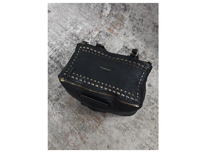 borsa Givenchy Pandora in pelle nera borchiata Nero - vista 3