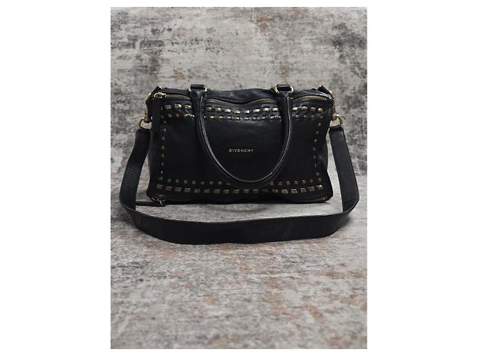 borsa Givenchy Pandora in pelle nera borchiata Nero - vista 4