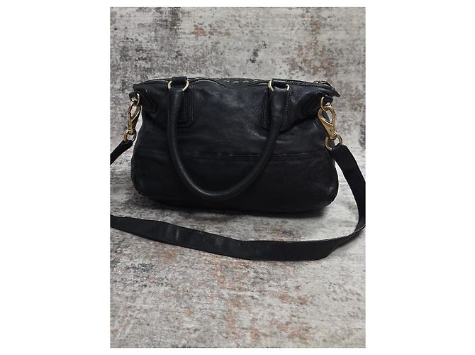 borsa Givenchy Pandora in pelle nera borchiata Nero - vista 8