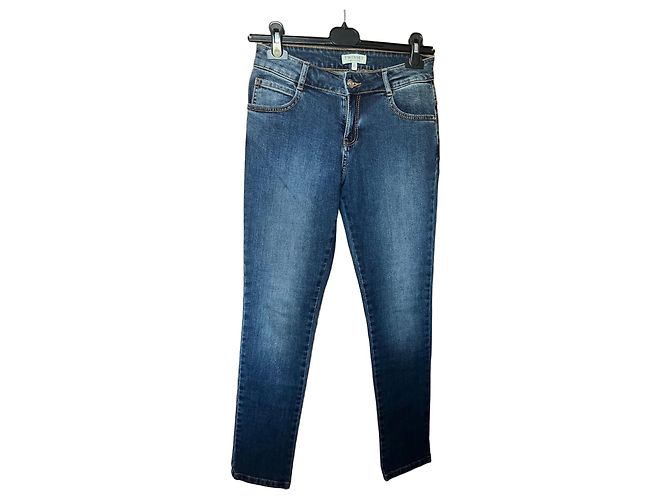 Autre Marque Jeans en denim bleu Twinset Simona Barbieri avec poches cœur - vue 2