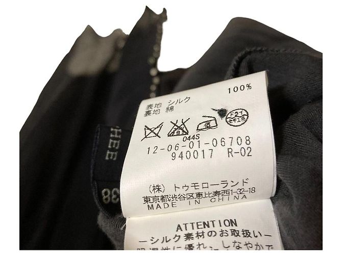 Autre Marque MACPHEE Seidenchiffon-Kleid Schwarz - Ansicht 5