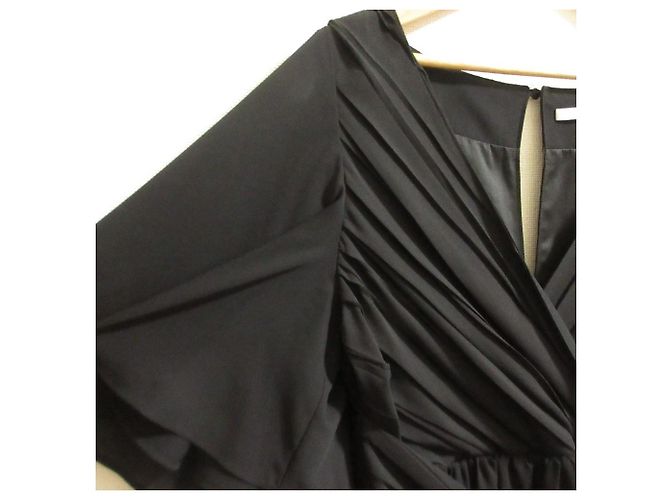 Autre Marque LIBJOIE Ausgestelltes Maxikleid mit Raffgurtel Schwarz - Ansicht 4