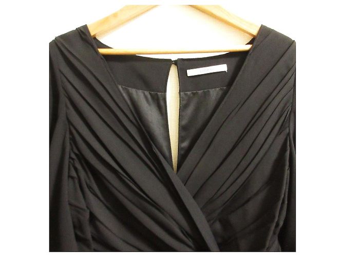 Autre Marque LIBJOIE Ausgestelltes Maxikleid mit Raffgurtel Schwarz - Ansicht 5