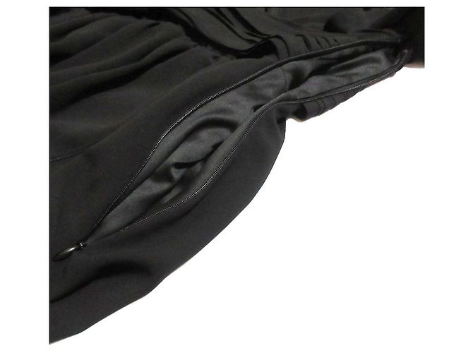 Autre Marque LIBJOIE Ausgestelltes Maxikleid mit Raffgurtel Schwarz - Ansicht 7