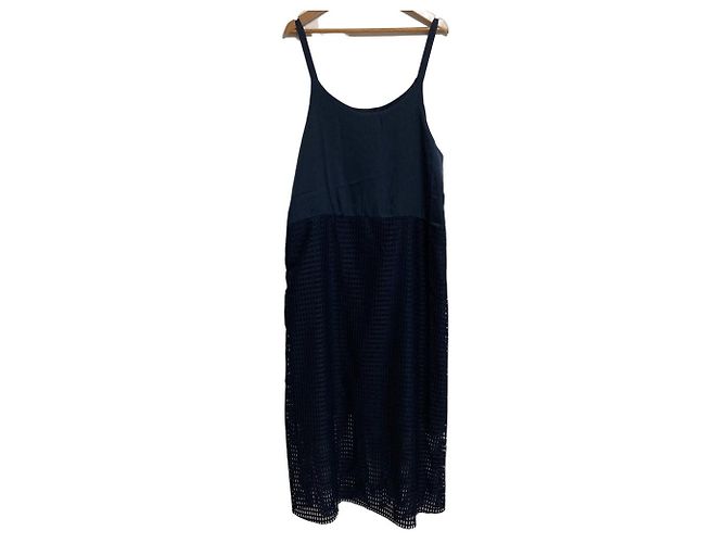 Autre Marque Americana Mesh Combo Kleid Blau Marineblau - Ansicht 2