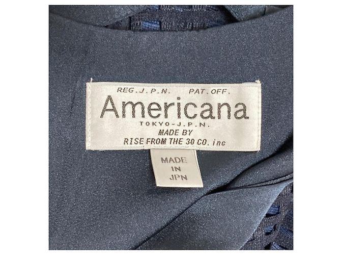 Autre Marque Americana Mesh Combo Kleid Blau Marineblau - Ansicht 3