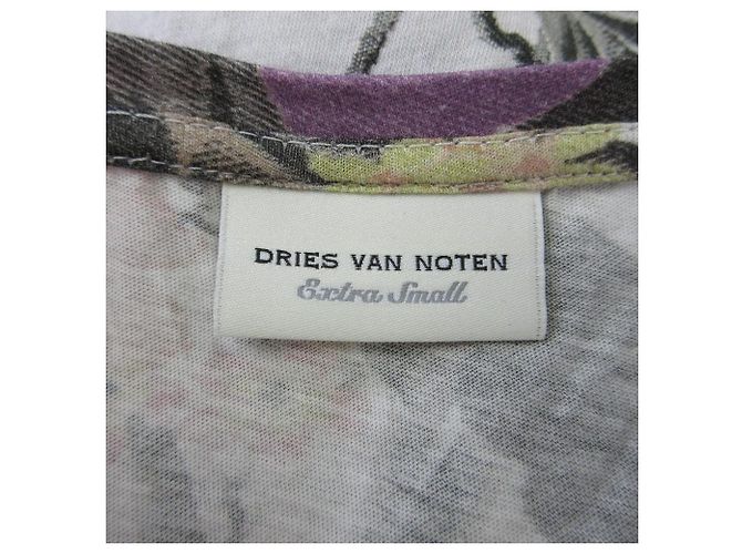 Autre Marque Top de mangas abullonadas con estampado botánico Dries Van Noten Blanco - vista 4