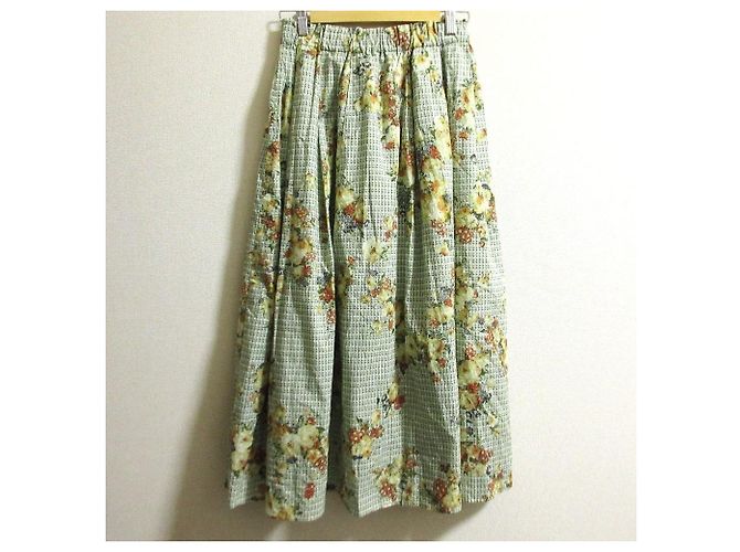 Autre Marque Falda Ingeborg con estampado de cuadros y flores Blanco Roja Verde Naranja Amarillo - vista 3