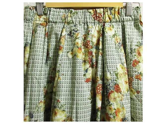 Autre Marque Falda Ingeborg con estampado de cuadros y flores Blanco Roja Verde Naranja Amarillo - vista 5